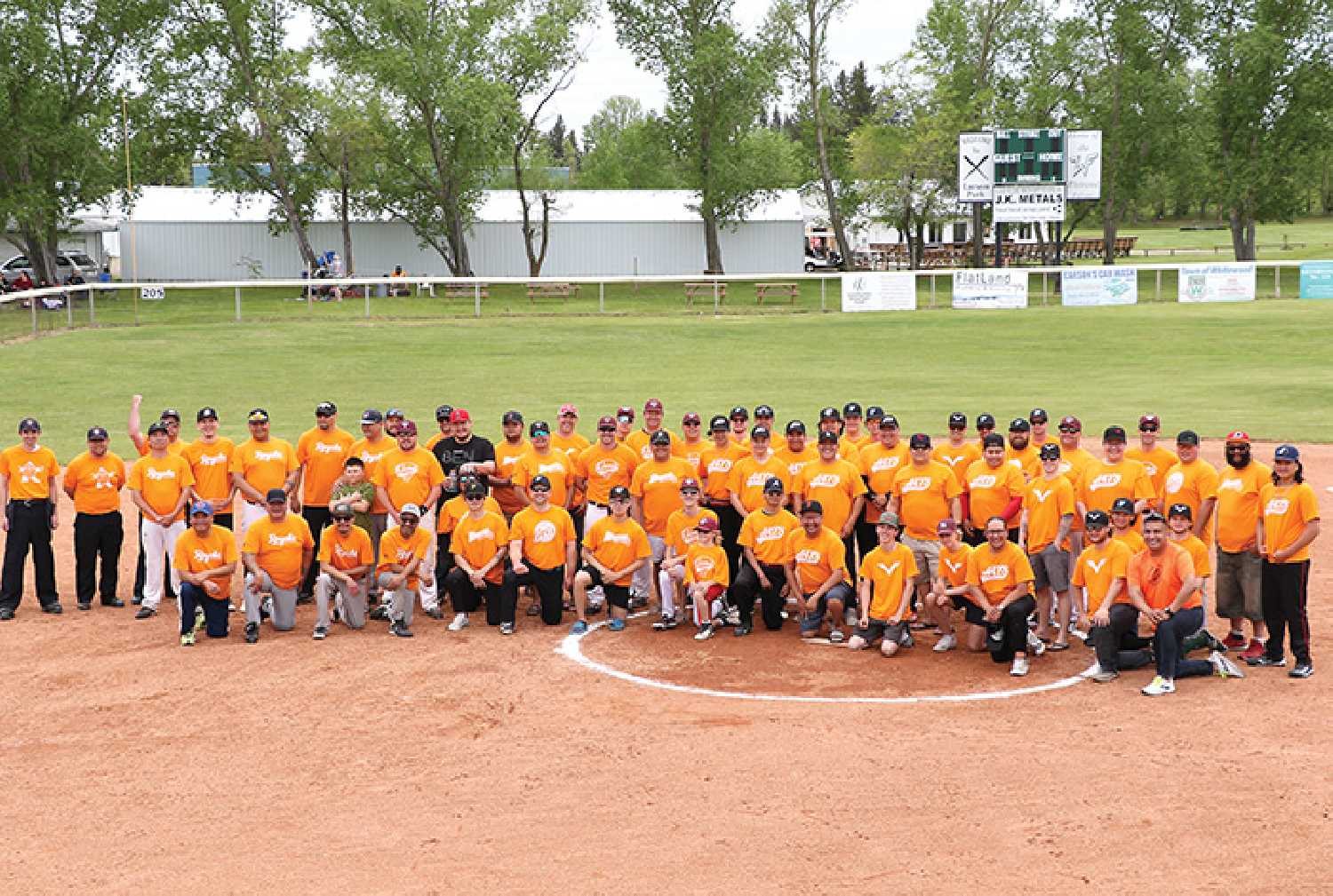 In Whitewood, within Treaty 4 territory, the Fleming Jets, Kahkewistahaw Jays, Whitewood Falcons, Round Lake Braves, Grenfell Gems and Cowessess Royals of the South East Mens Fastball League, played games against one another to promote reconciliation between Indigenous and non-Indigenous peoples. All of the teams wore orange shirts with each of their teams logos on it that day.